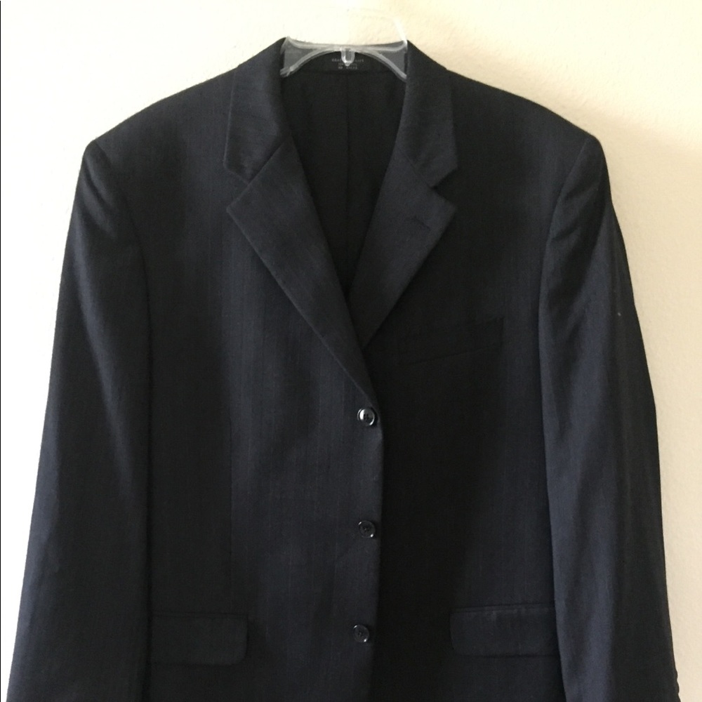 Pinstriped suit dark